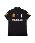 Berlin crest polo in black, front