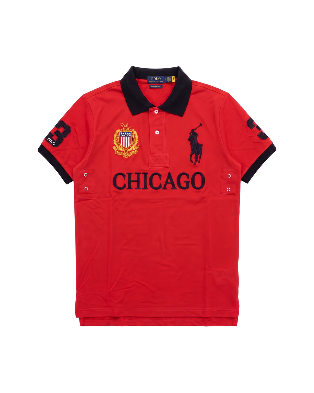 Chicago crest polo in red, front