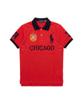 Chicago crest polo in red, front