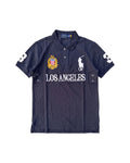 Los Angeles crest polo in navy, front