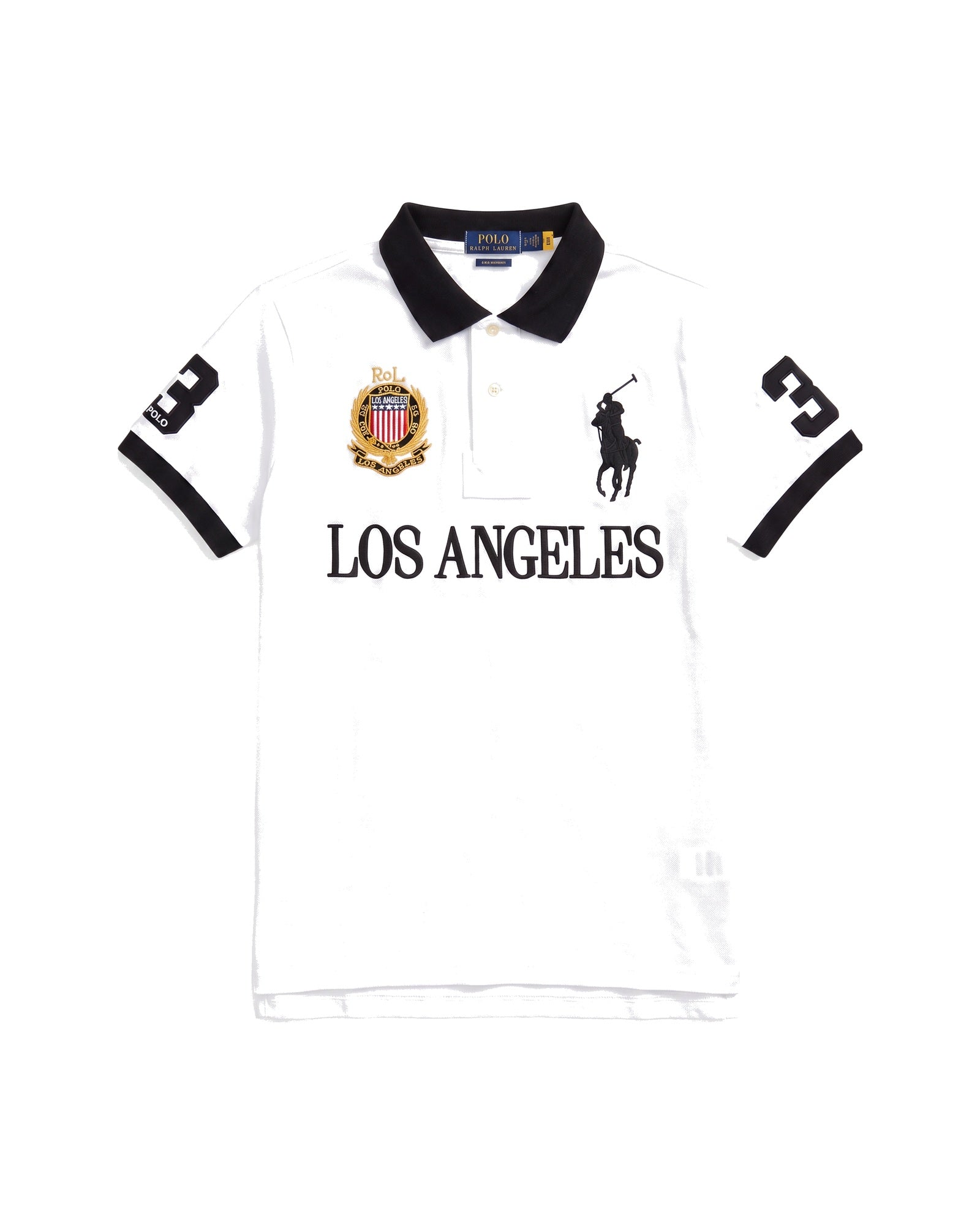 Los Angeles crest polo in white, front