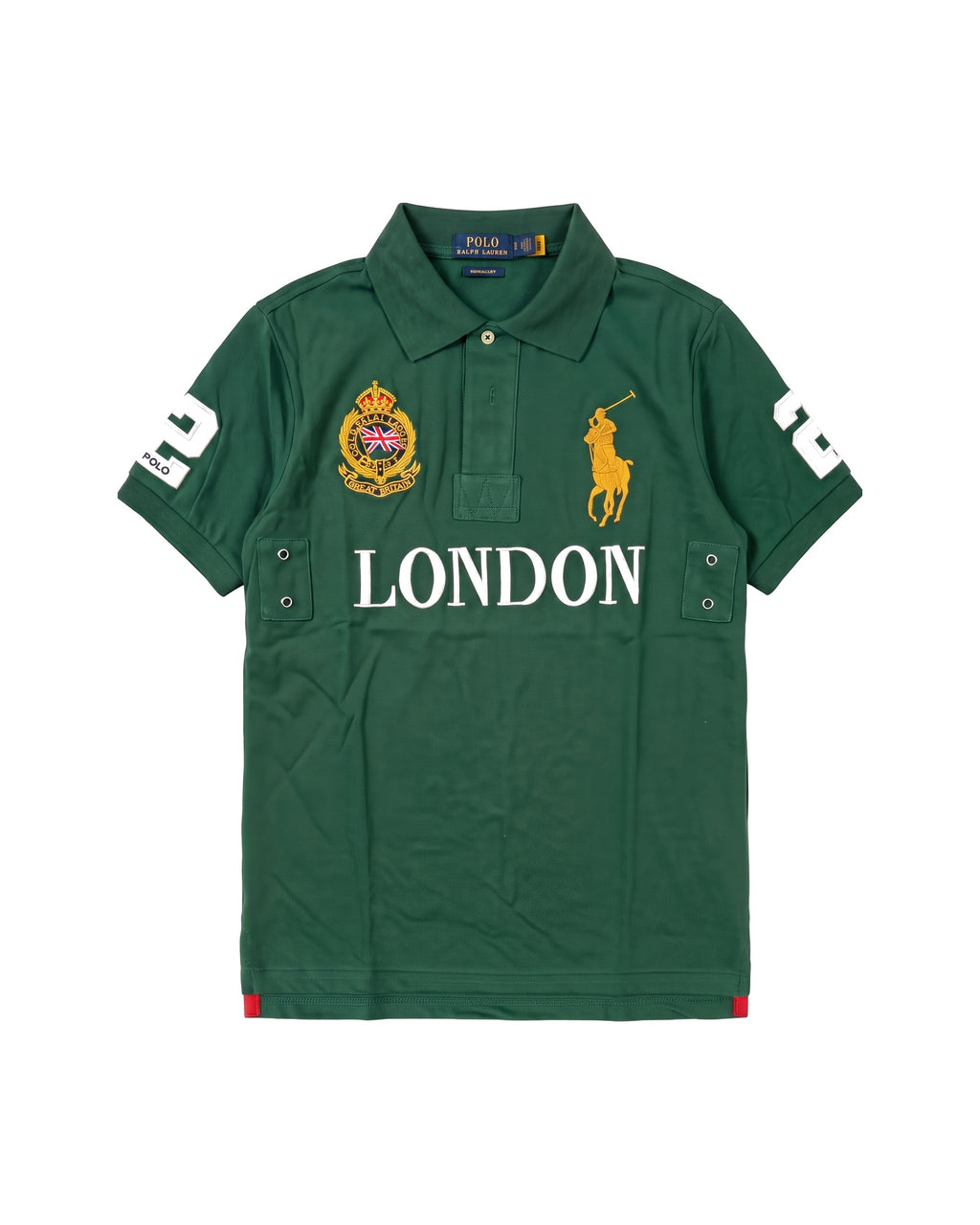 London crest polo in green, front
