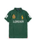 London crest polo in green, front