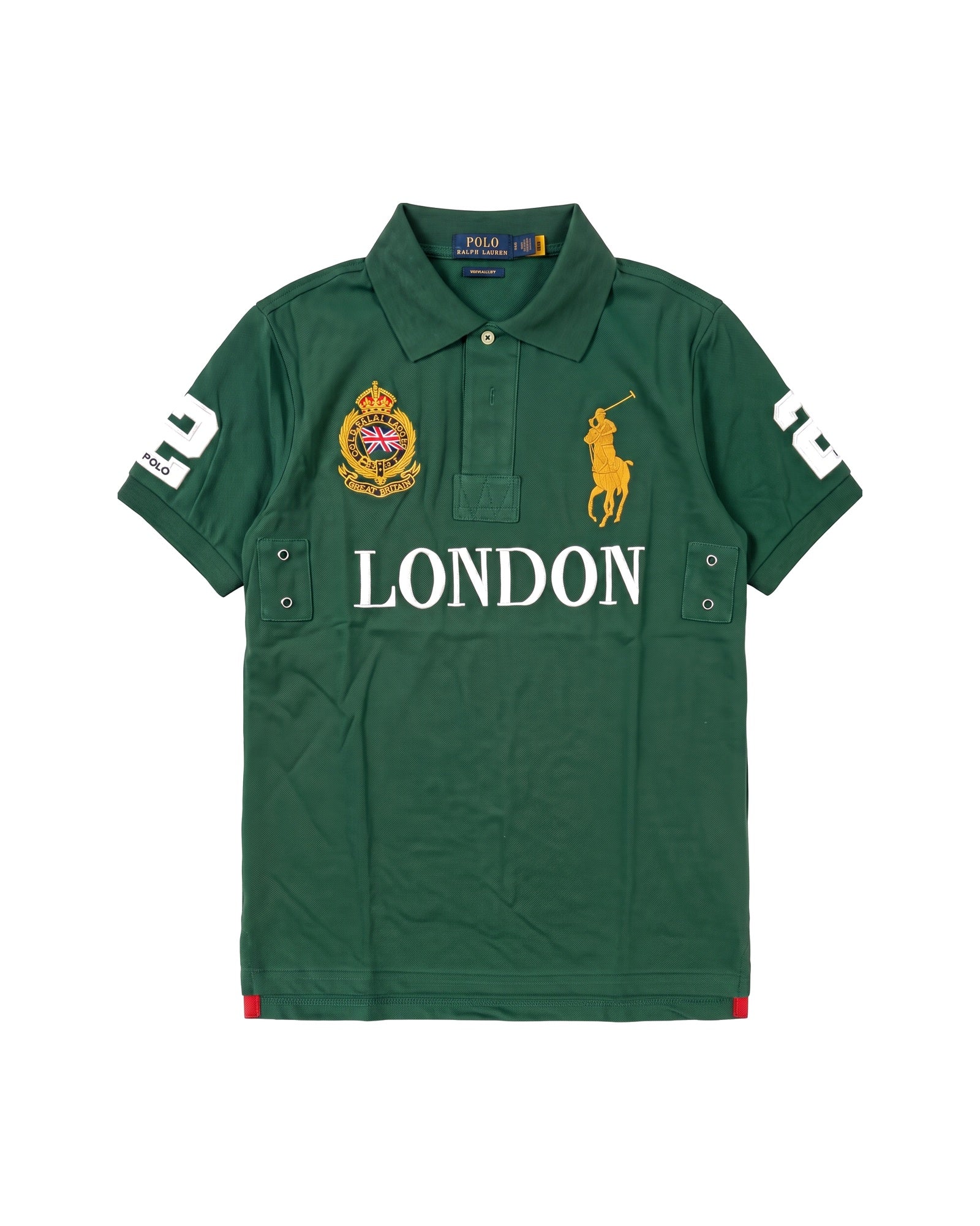 London crest polo in green, front