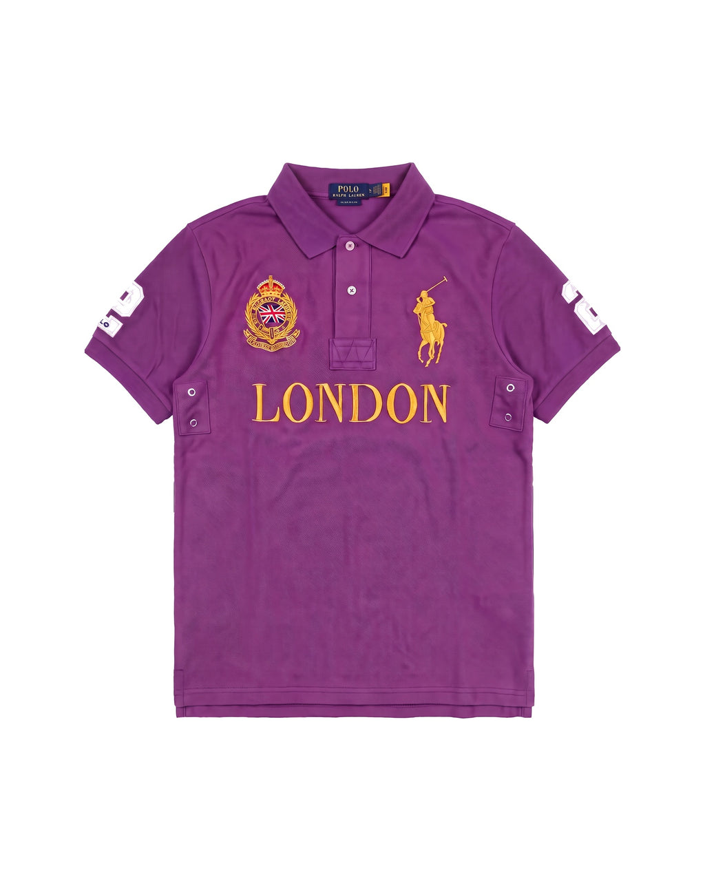 London crest polo in purple, front