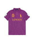 London crest polo in purple, front