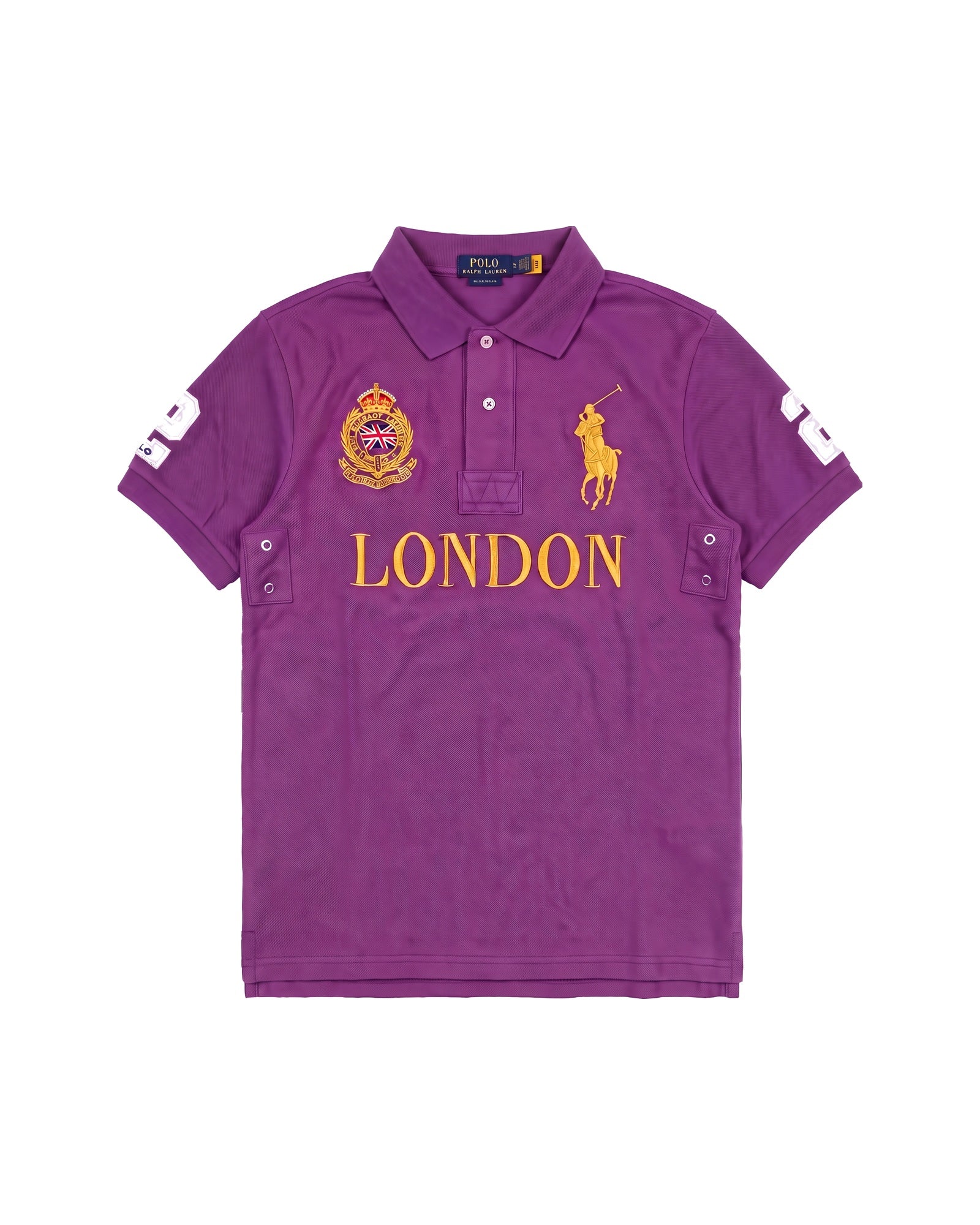 London crest polo in purple, front