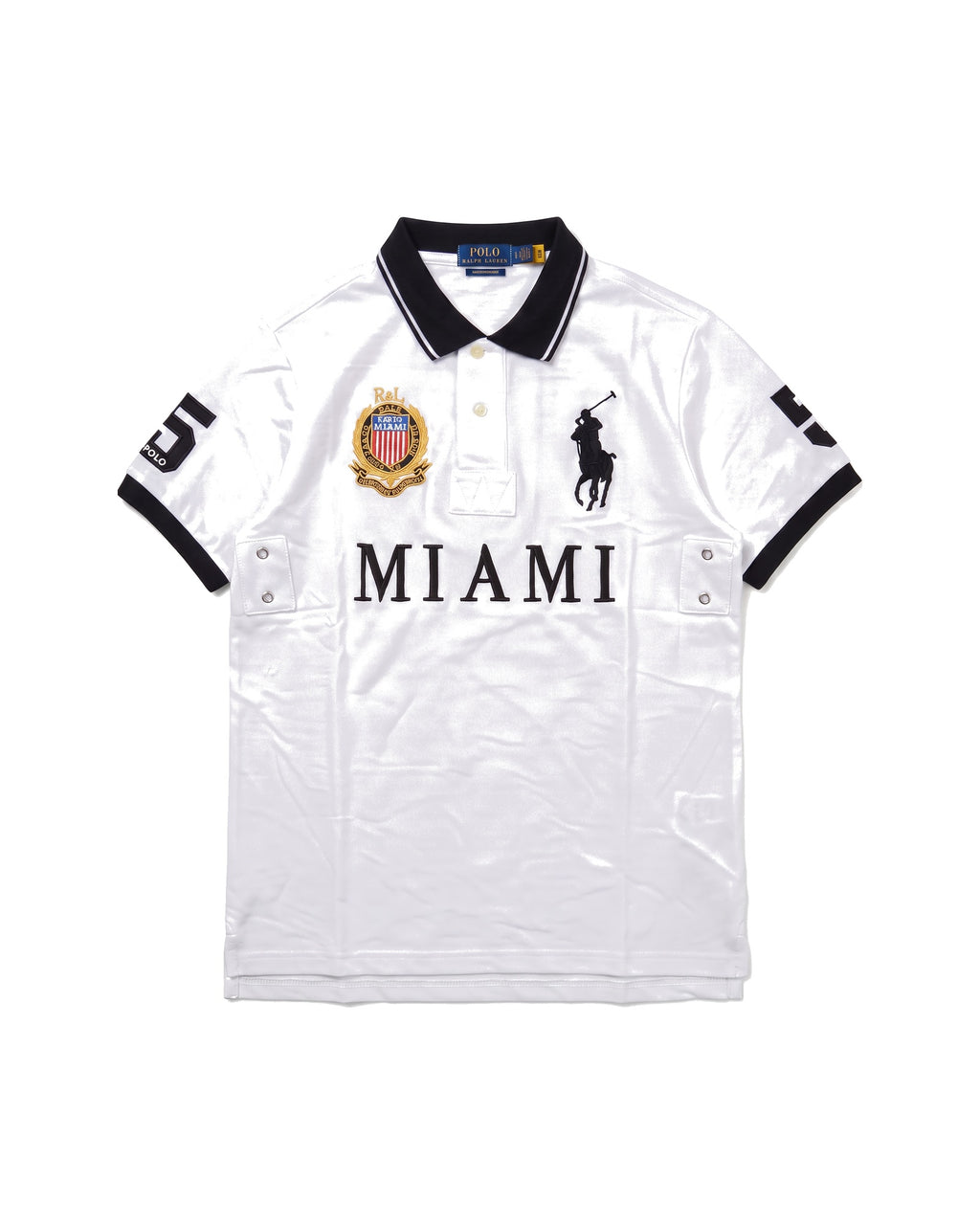 Miami crest polo in white, front
