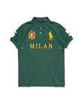 Milan crest polo in green, front