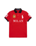 Milan crest polo in red, front