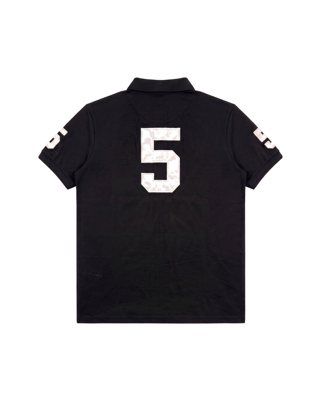 New York crest polo in black, back