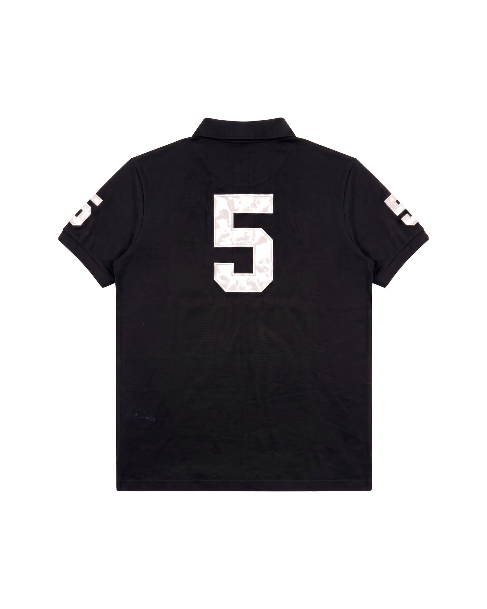 New York crest polo in black, back