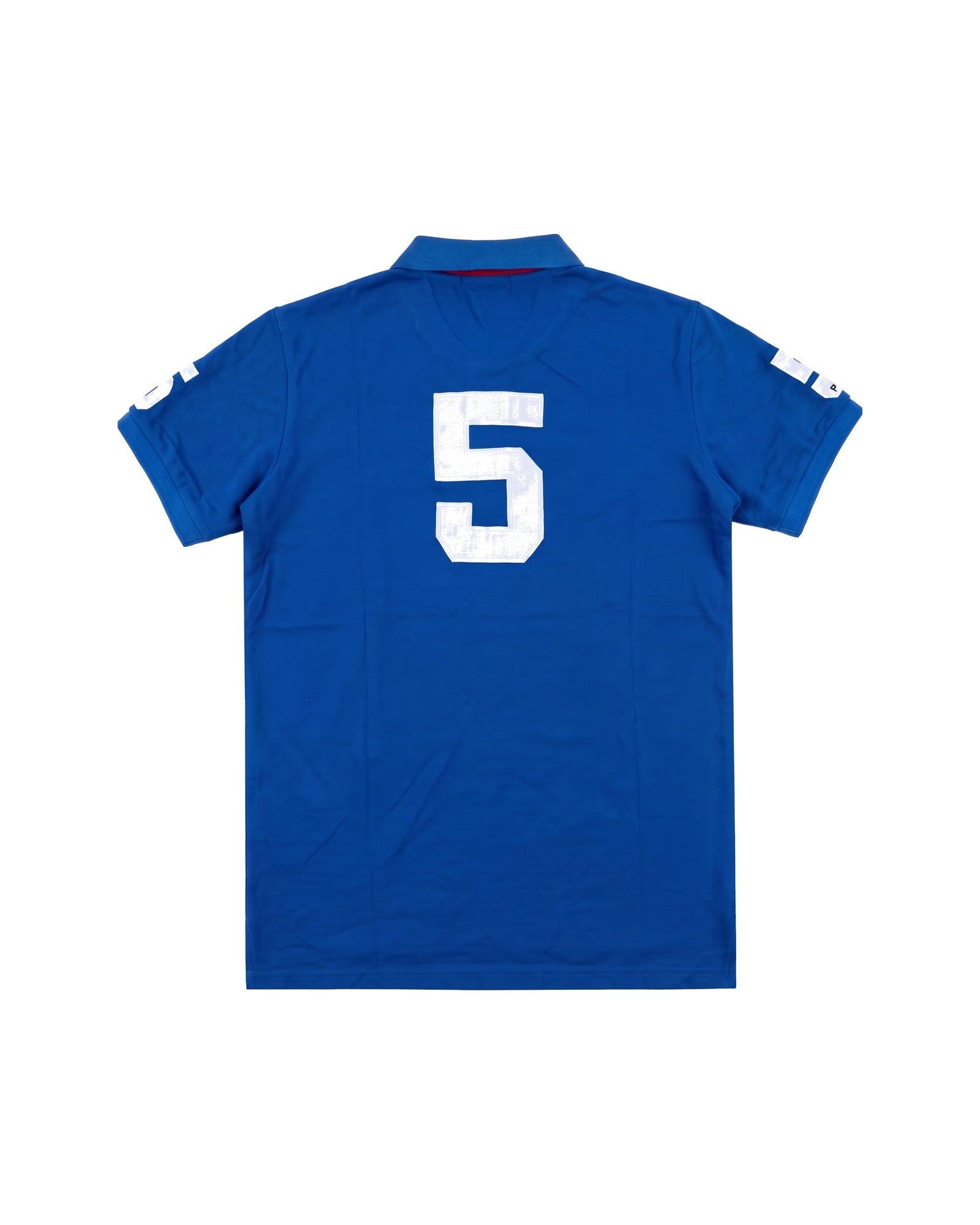 Paris crest polo in royal blue, back