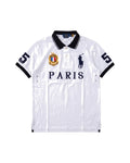 Paris crest polo in white, front