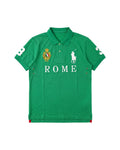 Rome crest polo in green, front